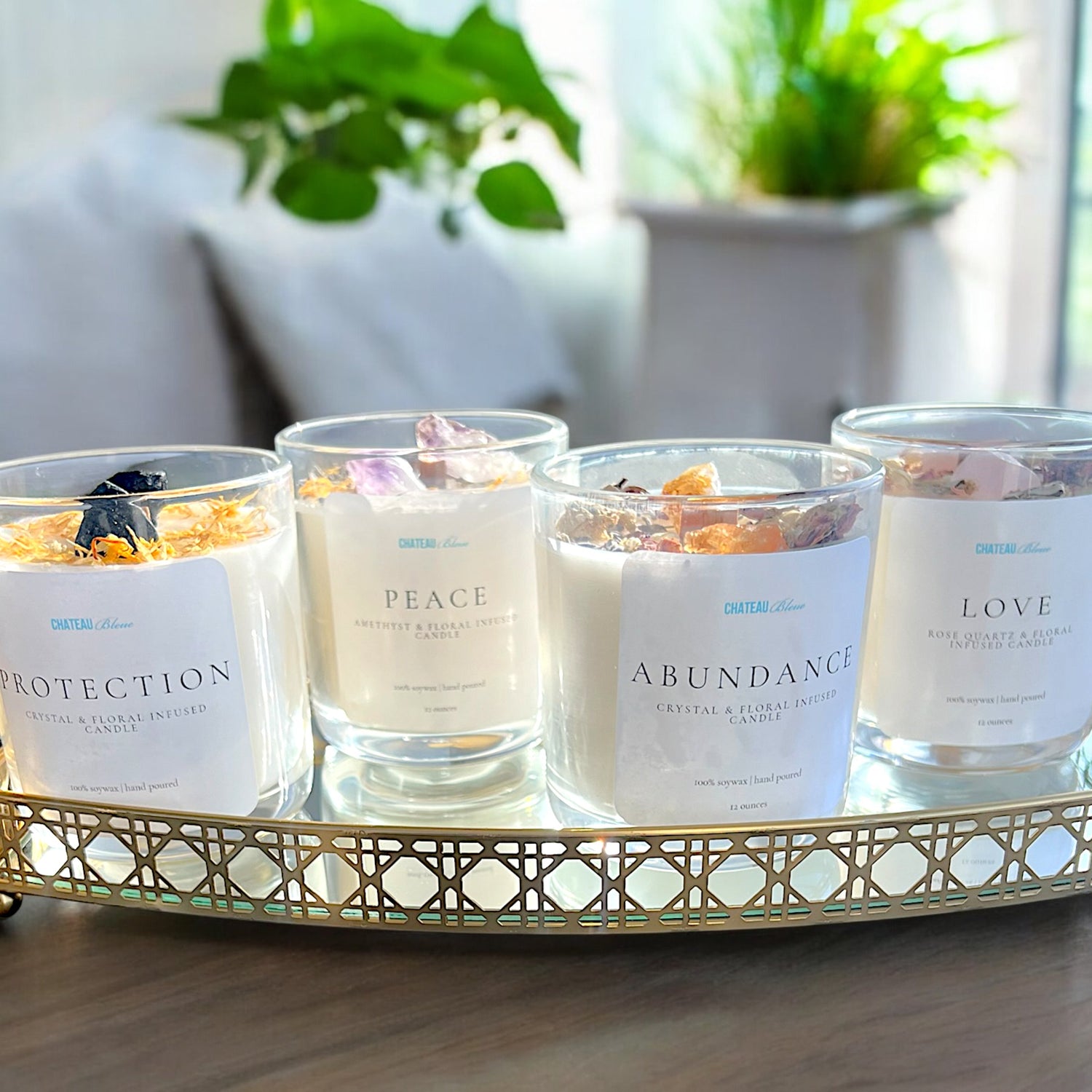 Crystal & Floral Candles